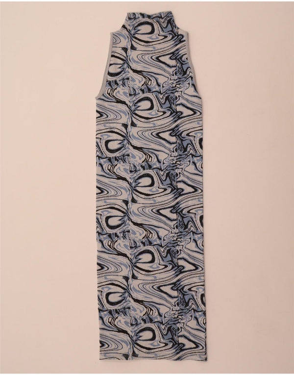 Zara Womens Abstract Pattern Sleeveless Bodycon Dress UK 4 XS Multicoloured