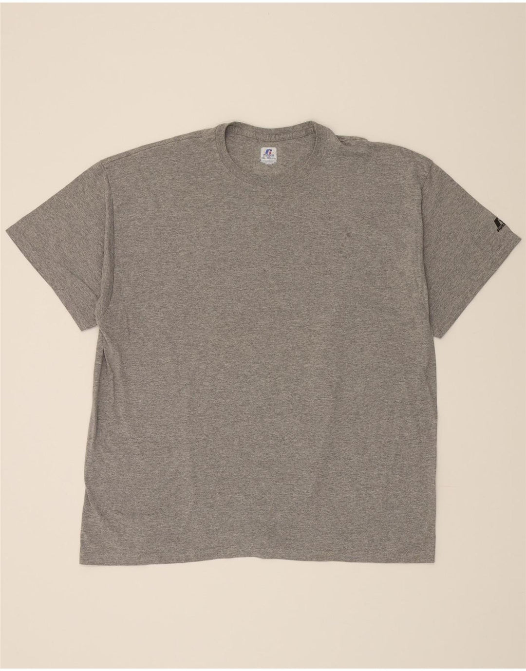 RUSSELL ATHLETIC Mens T-Shirt Top 2XL Grey Polyester Vintage Russell Athletic and Second-Hand Russell Athletic from Messina Hembry 
