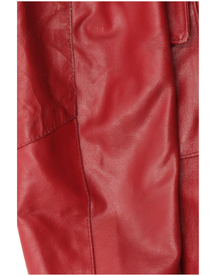 Vintage Womens Leather Coat UK 18 XL Red Leather