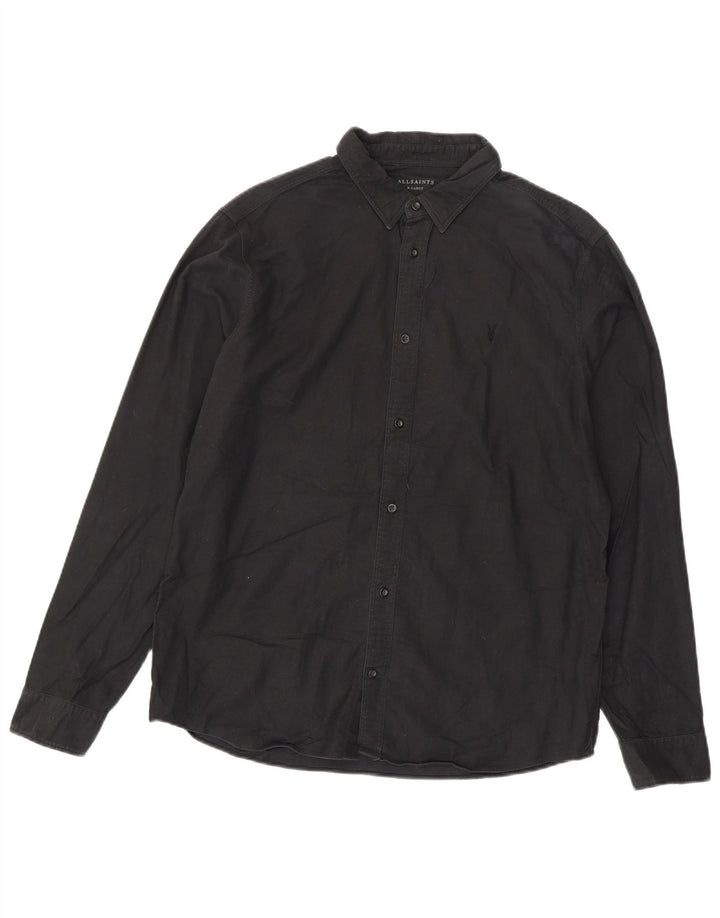 ALL SAINTS Mens Shirt XL Black Cotton