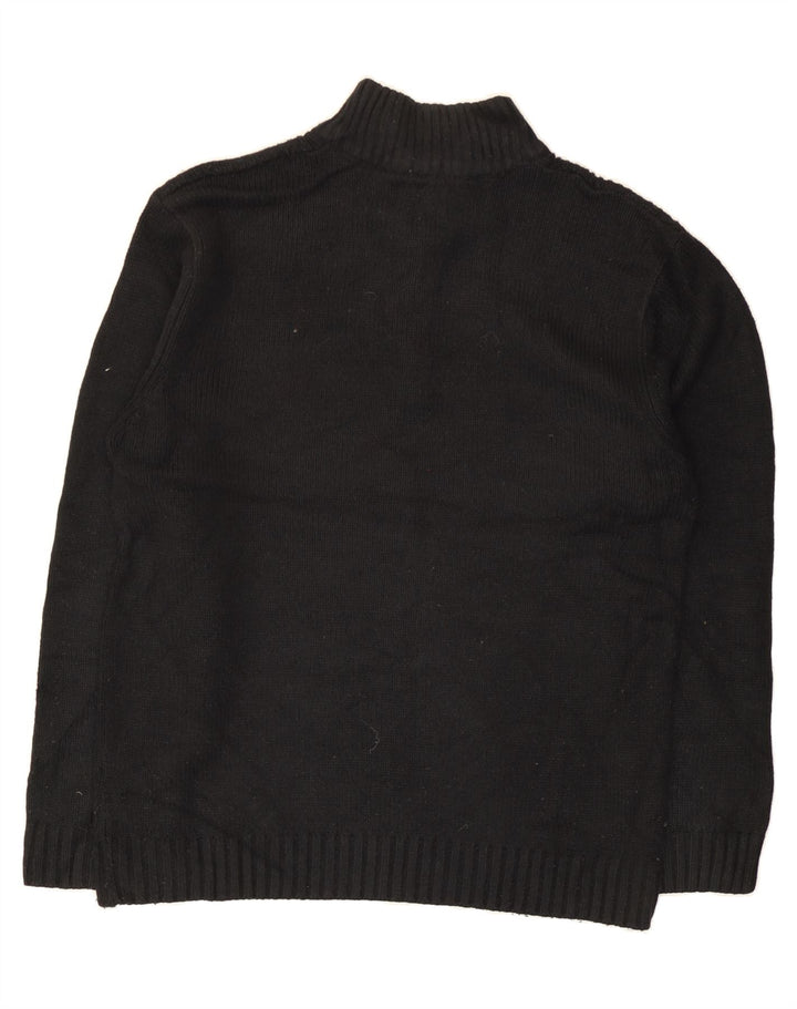 PIERRE CARDIN Mens Zip Neck Jumper Sweater Medium Black Acrylic Vintage Pierre Cardin and Second-Hand Pierre Cardin from Messina Hembry 