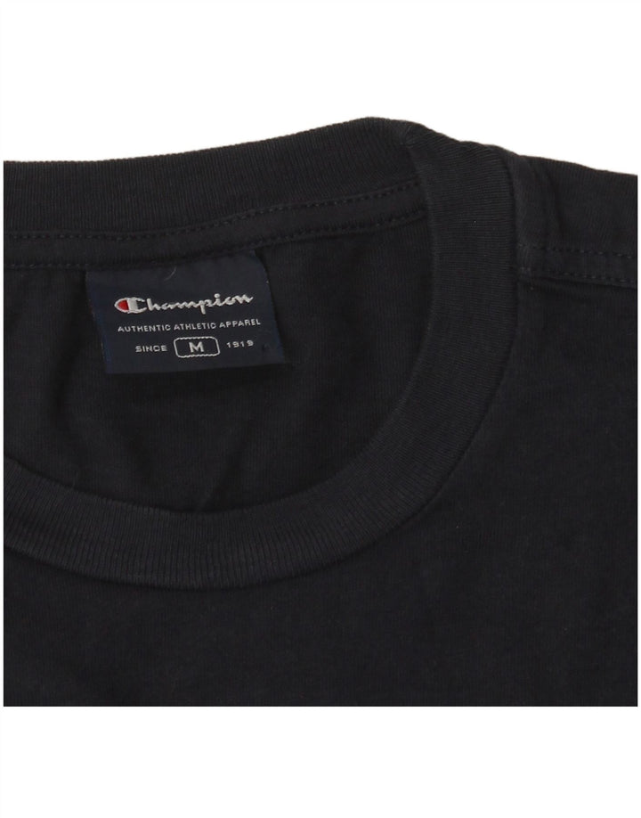 Champion Womens Graphic T-Shirt Top UK 14 Medium Navy Blue