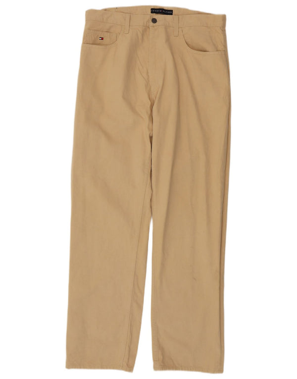 TOMMY HILFIGER Mens Straight Casual Trousers W34 L32  Beige Cotton