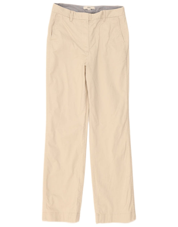 Marks & Spencer Womens Straight Chino Trousers UK 10 Small W30 L32 Beige