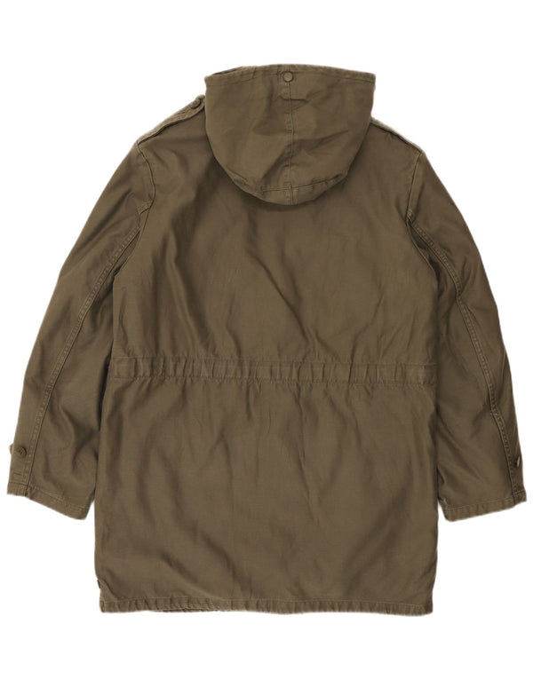 Vintage Mens Military Hooded Sherpa Parka Jacket UK 38 Medium Khaki