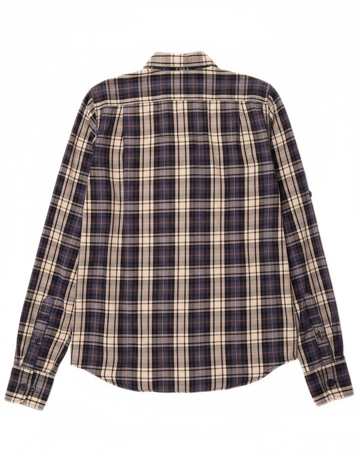 SUPERDRY Mens Flannel Shirt Medium Blue Check Cotton