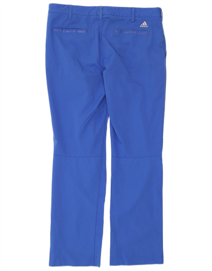 ADIDAS Mens Straight Chino Trousers W36 L32 Blue Polyester
