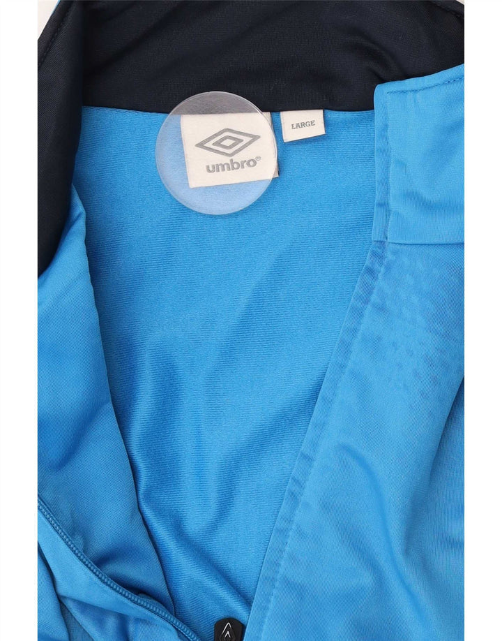 Umbro Mens Tracksuit Top Jacket Large Blue Colourblock