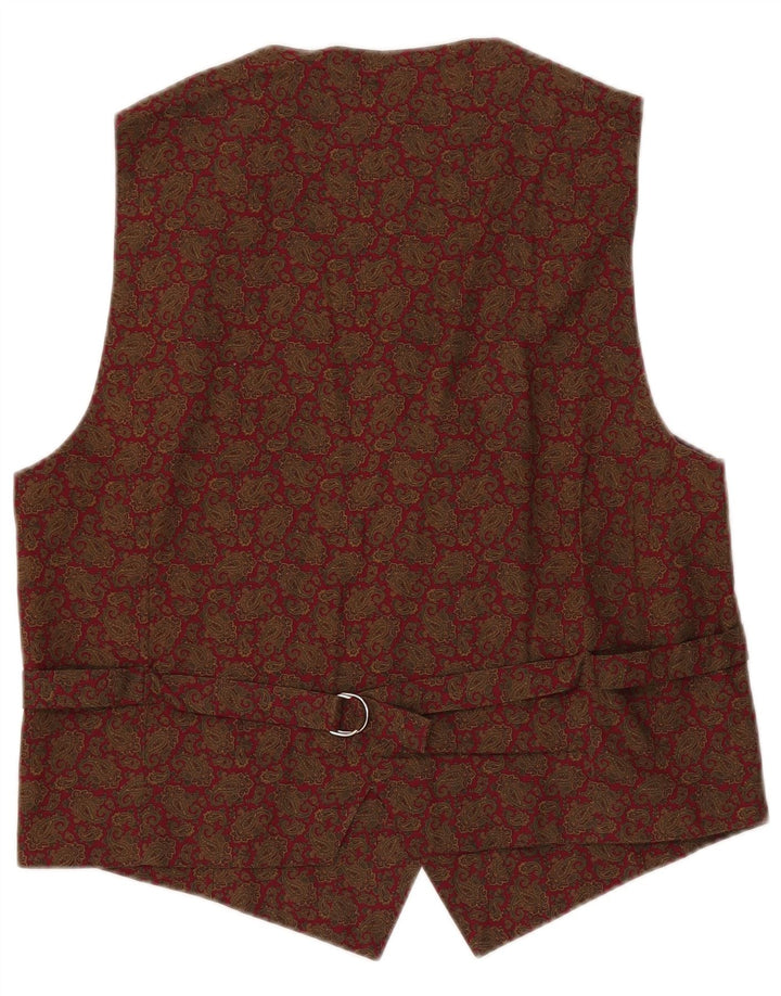 Vintage Mens Waistcoat Large Khaki Paisley