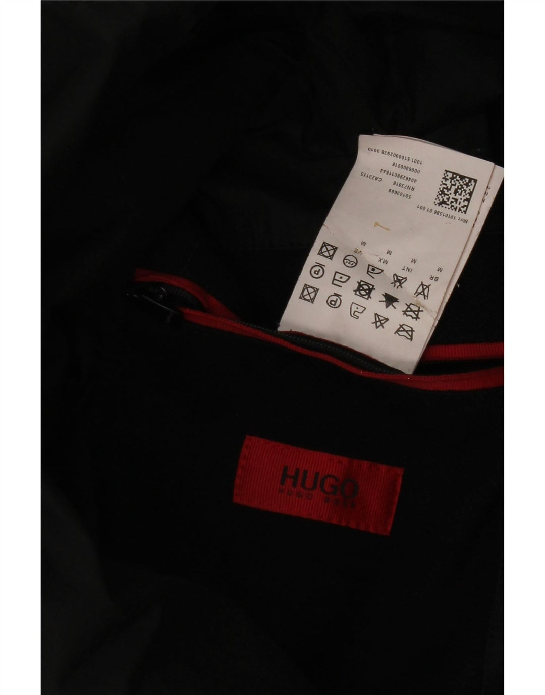 HUGO BOSS Mens Double Breasted Coat UK 38 Medium Black Virgin Wool