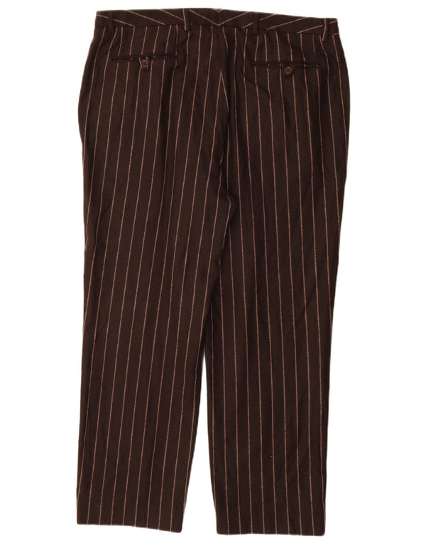 VERSACE Womens Versus Casual Trousers IT 52 2XL W38 L29 Brown Striped
