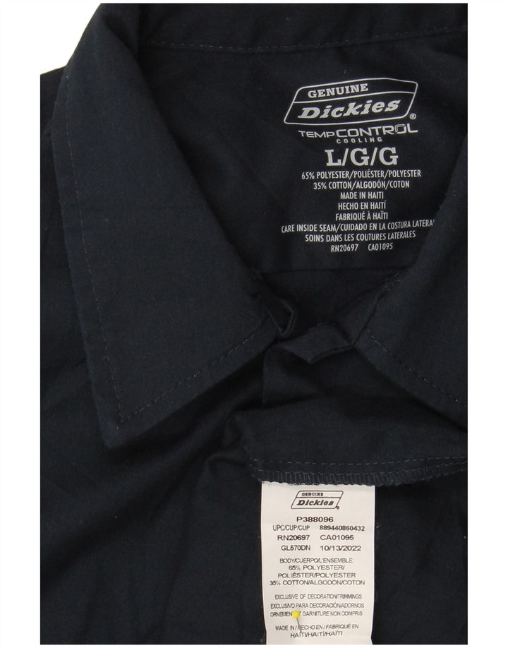 DICKIES Mens Genuine Shirt Large Navy Blue Polyester