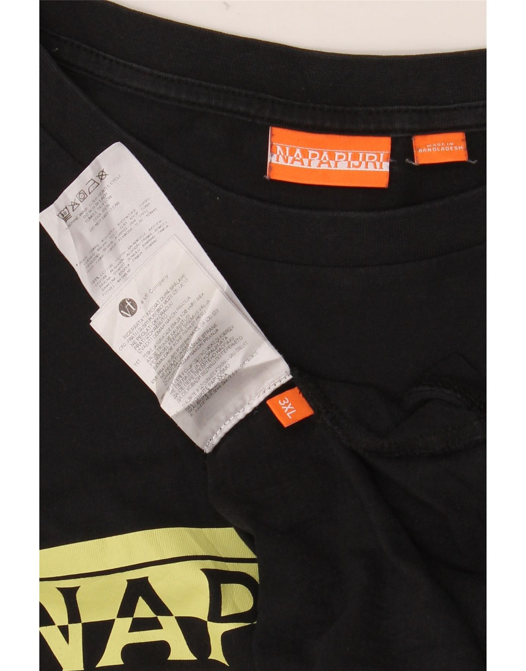 NAPAPIJRI Mens Graphic Top Long Sleeve 3XL Black Cotton