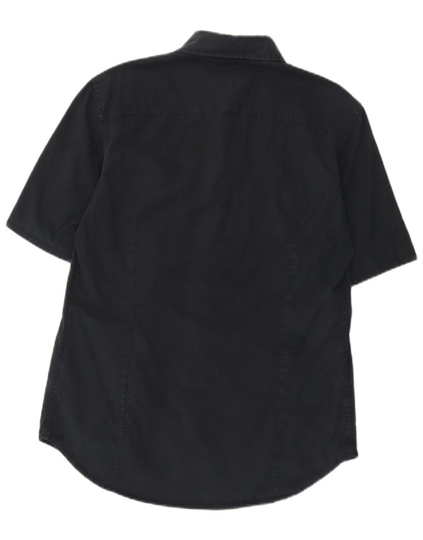 Calvin Klein Jeans Mens Short Sleeve Shirt Large Navy Blue Cotton