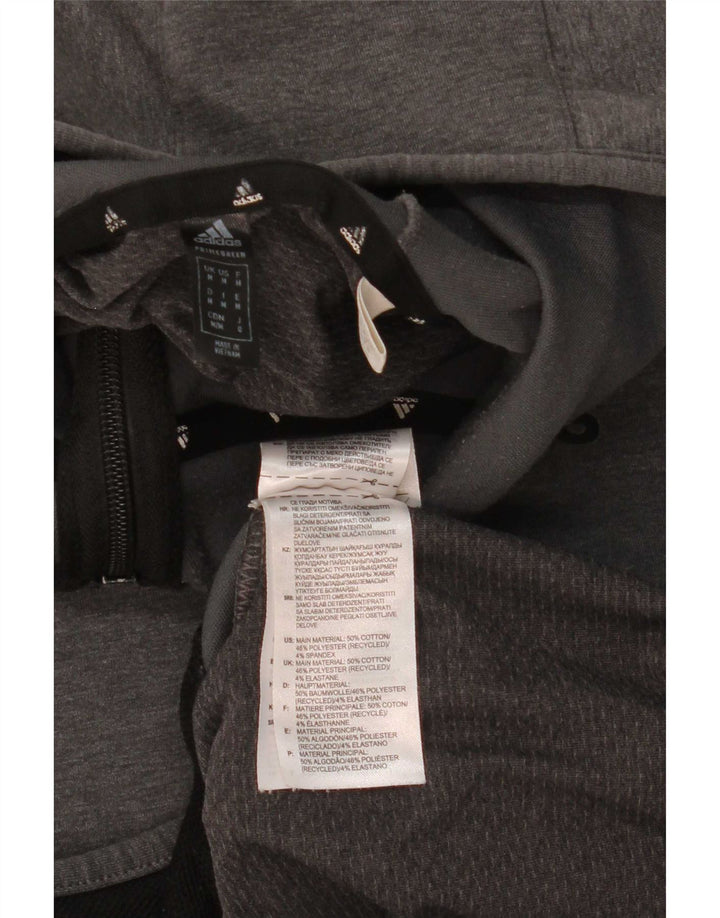 Adidas Mens Zip Hoodie Sweater Medium Grey Cotton