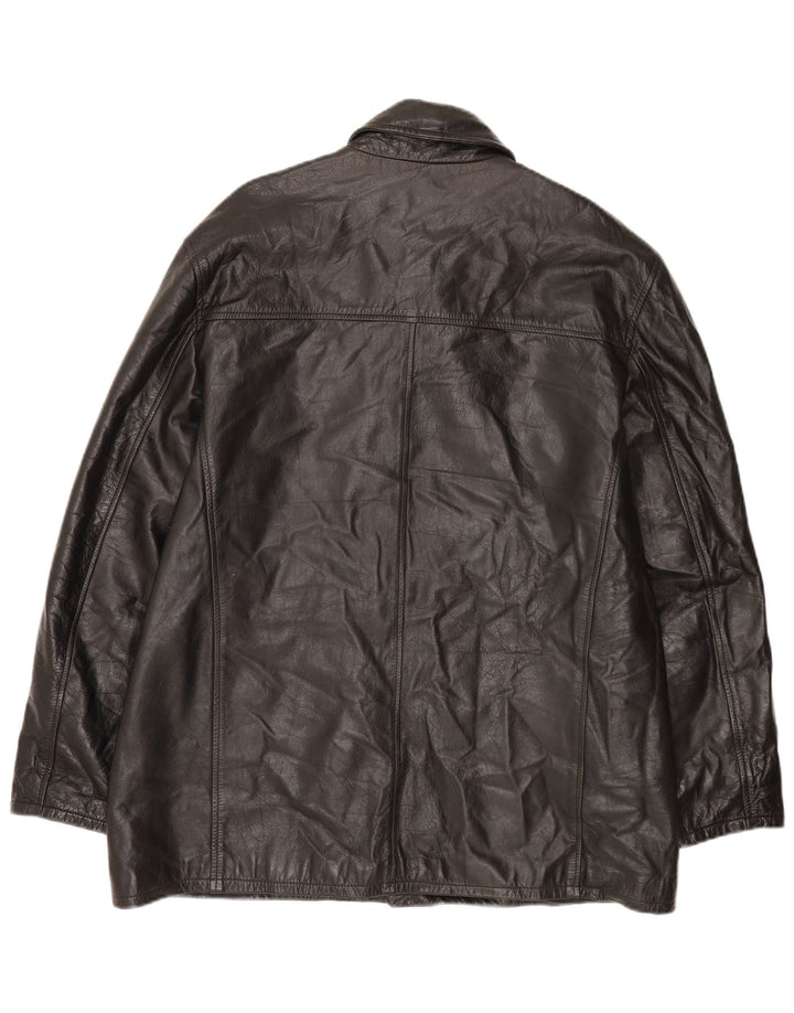 Vintage Mens Leather Jacket UK 44 2XL Black Leather