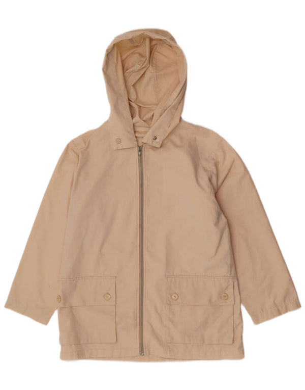 Vintage Womens Hooded Utility Jacket UK 12 Medium Beige