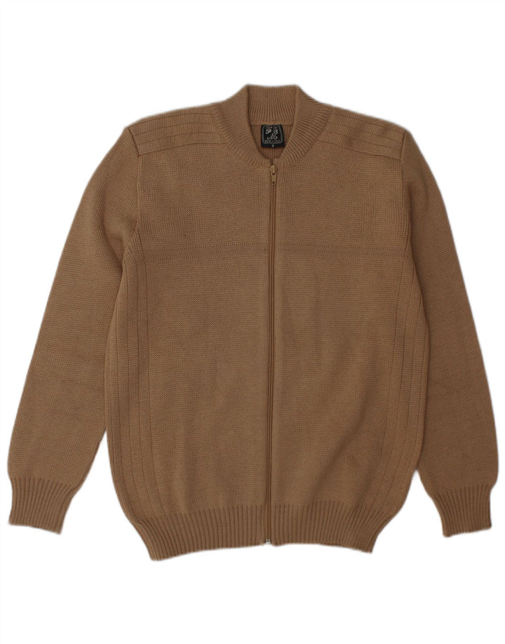 Vintage Mens Cardigan Sweater Medium Beige