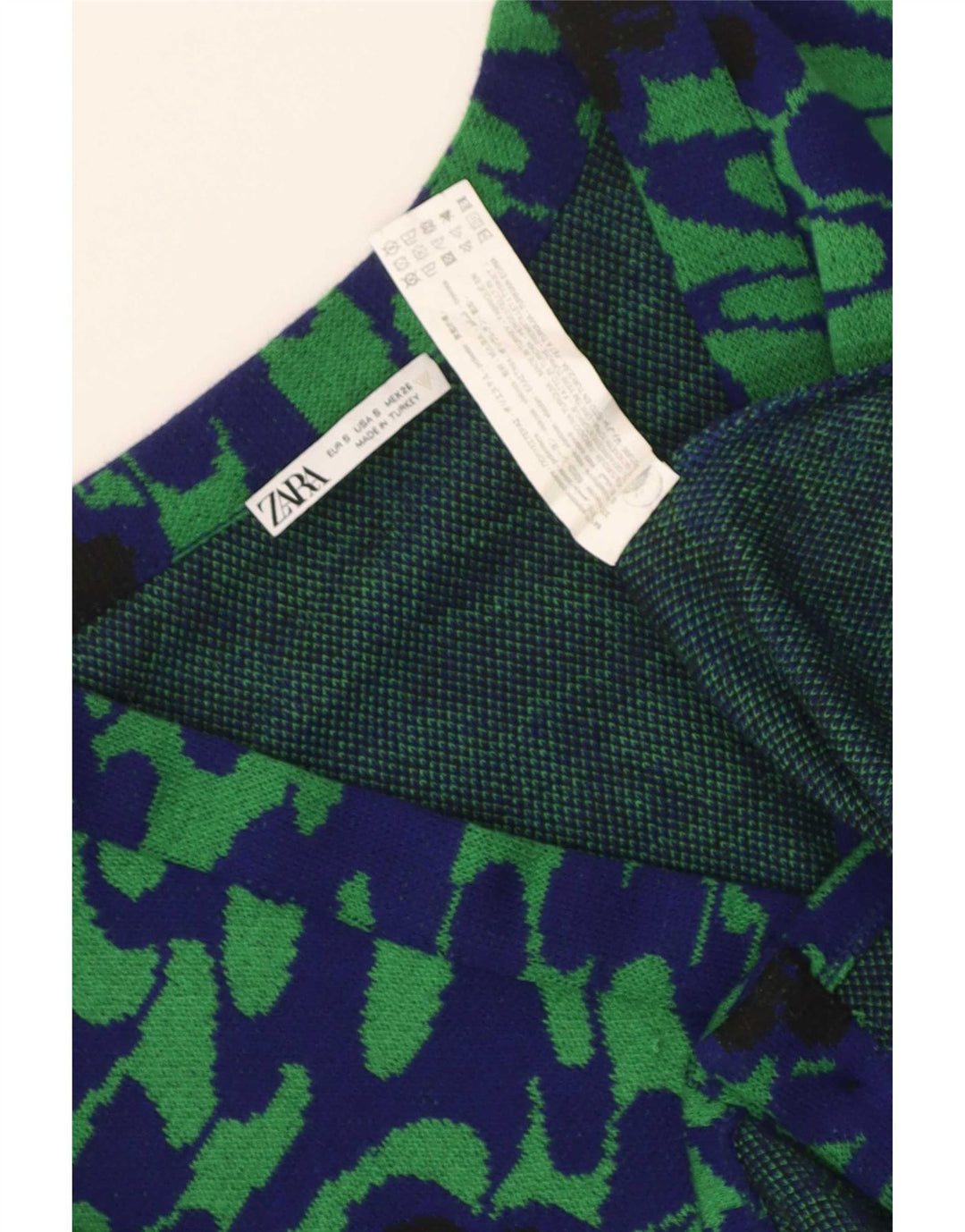 Zara Womens Crop 3 Button Blazer Jacket UK 10 Small Green Floral Polyester