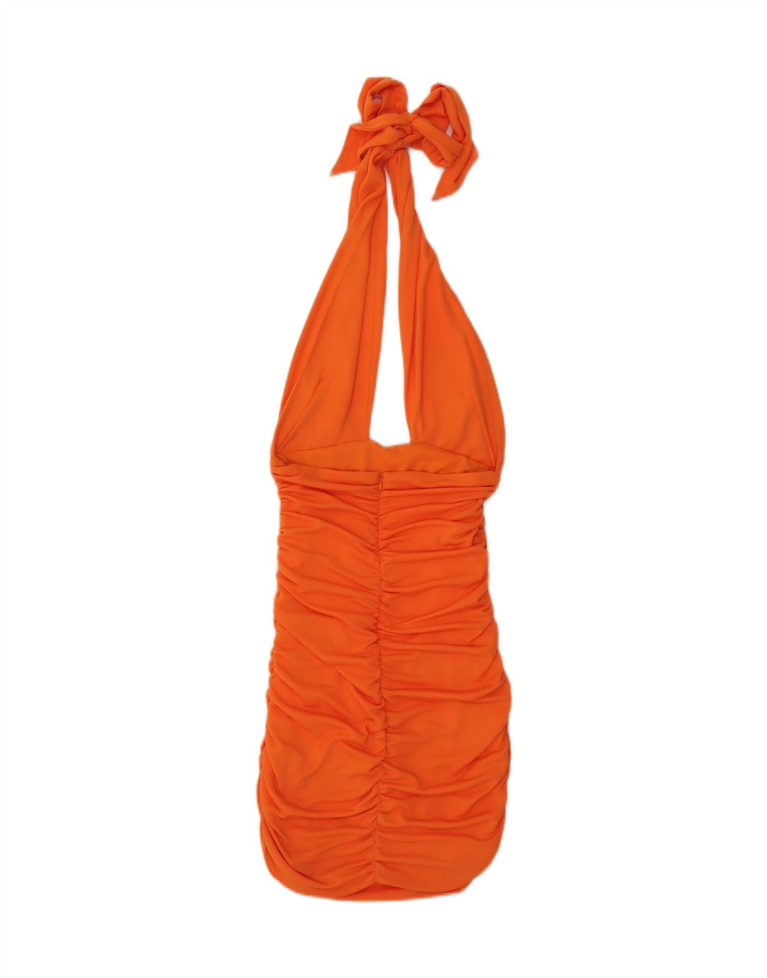 ZARA Womens Mini Halter Bodycon Dress UK 8 Small Orange Polyester Vintage Zara and Second-Hand Zara from Messina Hembry 