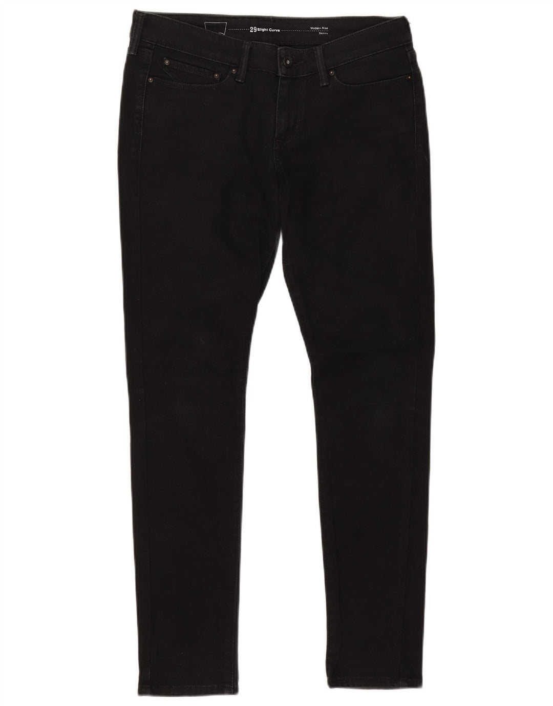 LEVI'S Womens Slight Curve Modern Rise Skinny Jeans W29 L32 Black Cotton