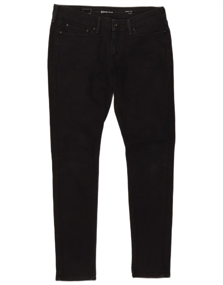 LEVI'S Womens Slight Curve Modern Rise Skinny Jeans W29 L32 Black Cotton