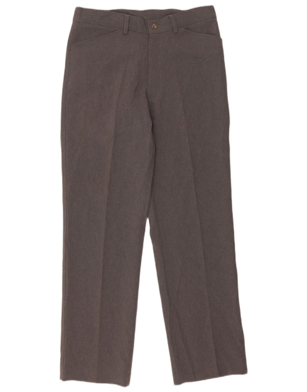 Farah Mens Straight Casual Trousers W32 L31 Grey Polyester