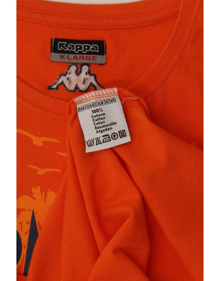 Kappa Mens Graphic Vest Top XL Orange Cotton