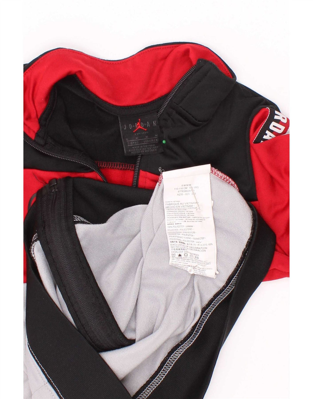 Jordan Boys Graphic Tracksuit Top Jacket 5-6 Years Medium Red Colourblock