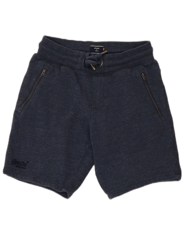 Superdry Mens Sport Shorts Small  Navy Blue Flecked Cotton