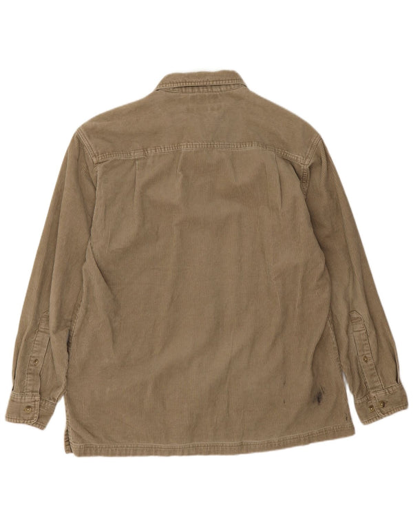 Columbia Mens Corduroy Shirt Medium Beige Cotton