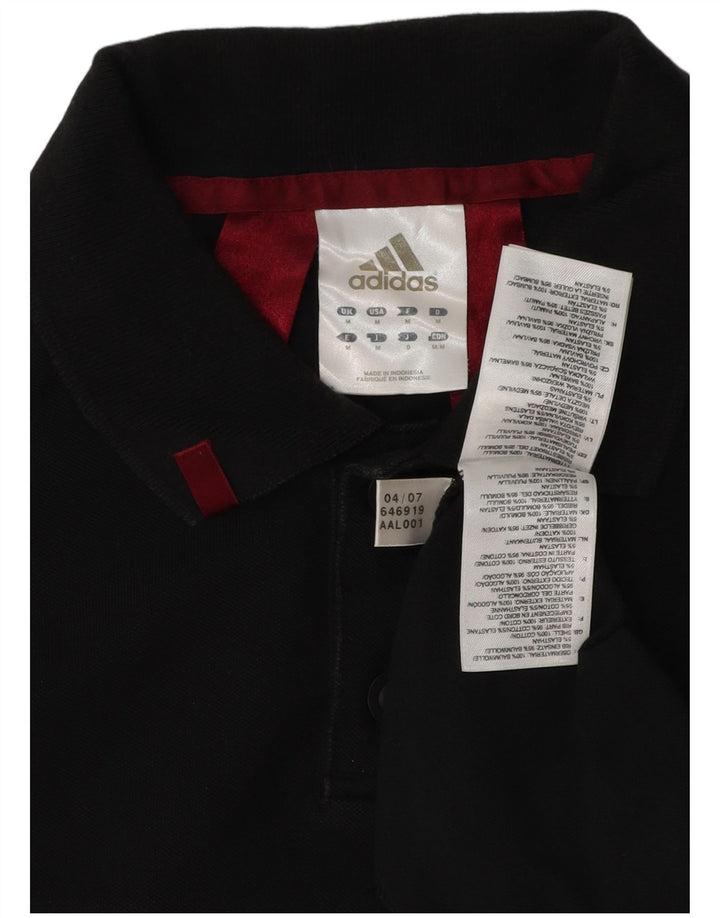 Adidas Mens Polo Shirt Medium Black Cotton
