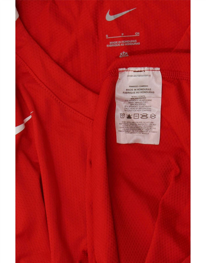 Nike Mens Graphic Top Long Sleeve Small Red Polyester
