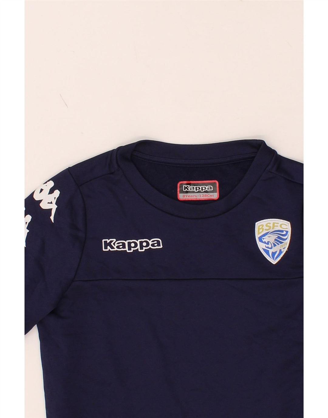 KAPPA Boys Graphic Sweatshirt Jumper 7-8 Years Navy Blue Polyester Vintage Kappa and Second-Hand Kappa from Messina Hembry 