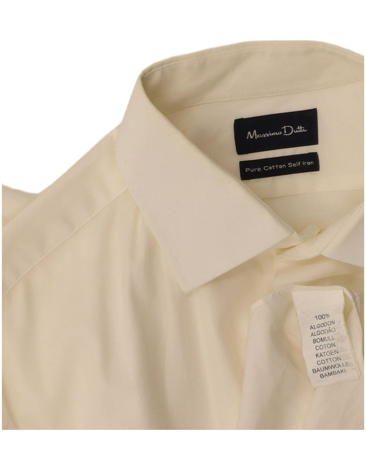 MASSIMO DUTTI Mens Shirt EU 42 Large White Cotton