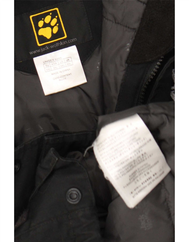 Jack Wolfskin Mens Hooded Parka Jacket UK 44 2XL Black Polyester