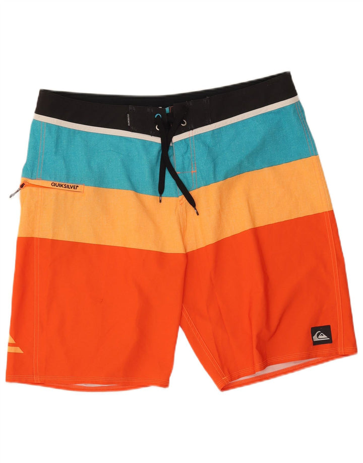 Quiksilver Mens Swimming Shorts Large  Multicoloured Colourblock Polyester