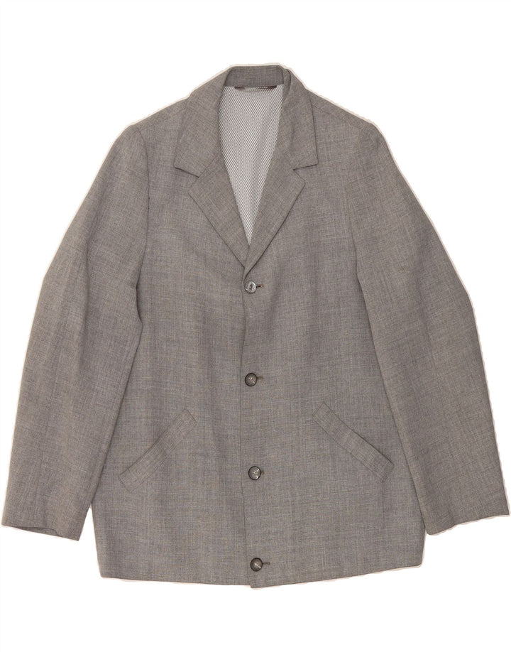DIOLEN Mens 4 Button Blazer Jacket IT 50 Large Grey Vintage Diolen and Second-Hand Diolen from Messina Hembry 