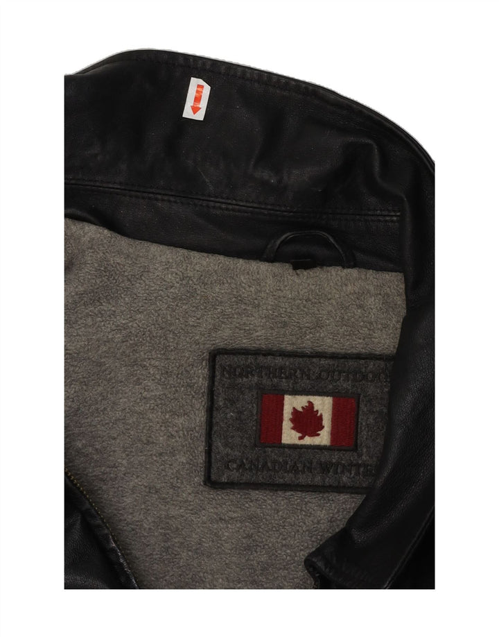 CANADIAN Mens Leather Jacket UK 42 XL Black Leather Vintage Canadian and Second-Hand Canadian from Messina Hembry 