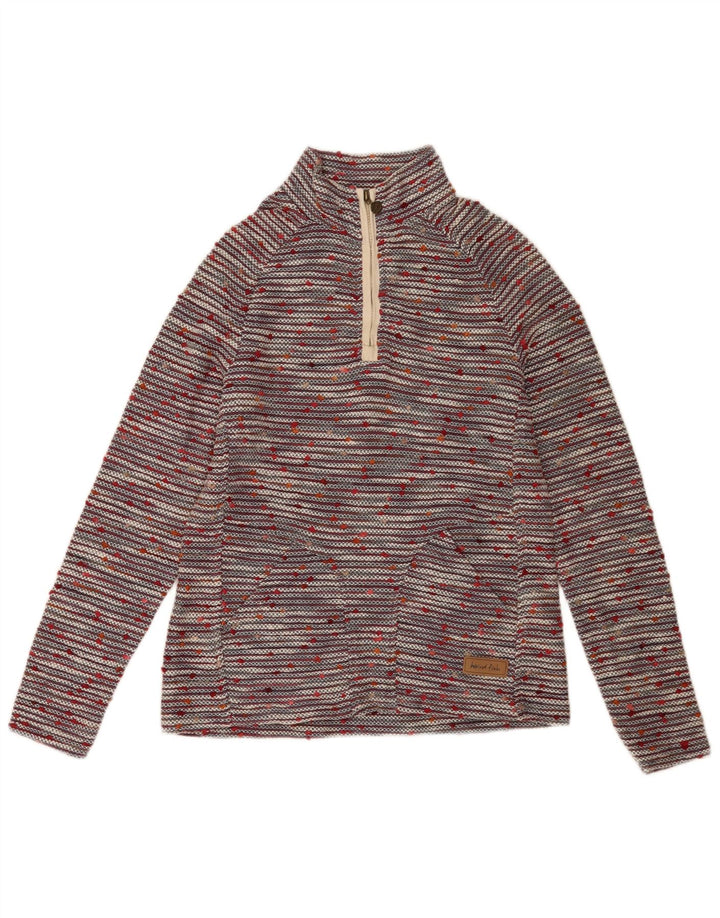 Weird Fish Womens Zip Neck Jumper Sweater UK 12 Medium Multicoloured