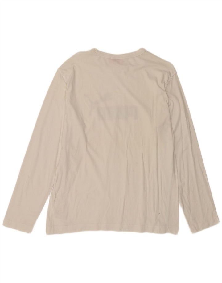 PUMA Mens Graphic Top Long Sleeve Medium White Cotton