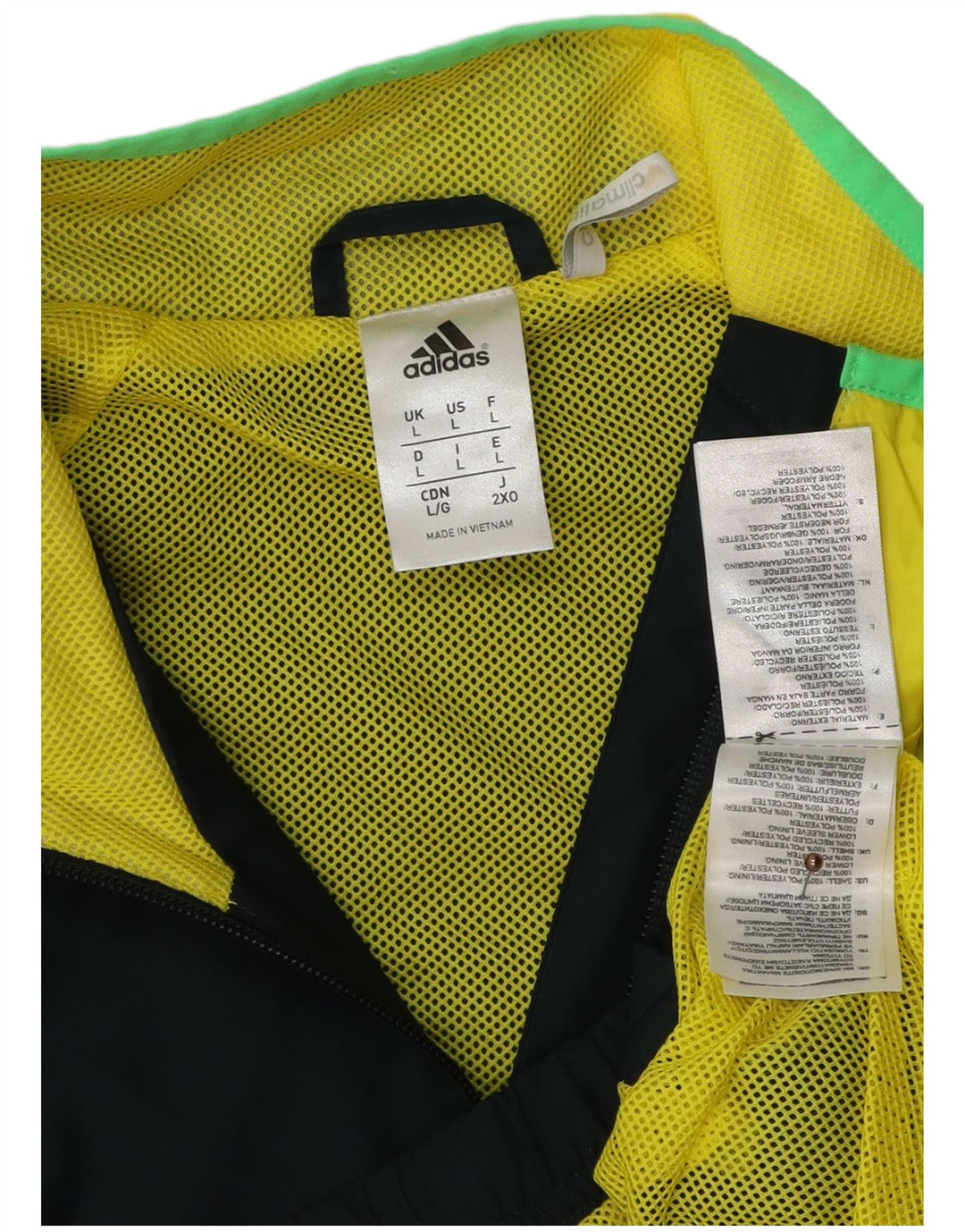 ADIDAS Mens Climalite Tracksuit Top Jacket Large Navy Blue Colourblock