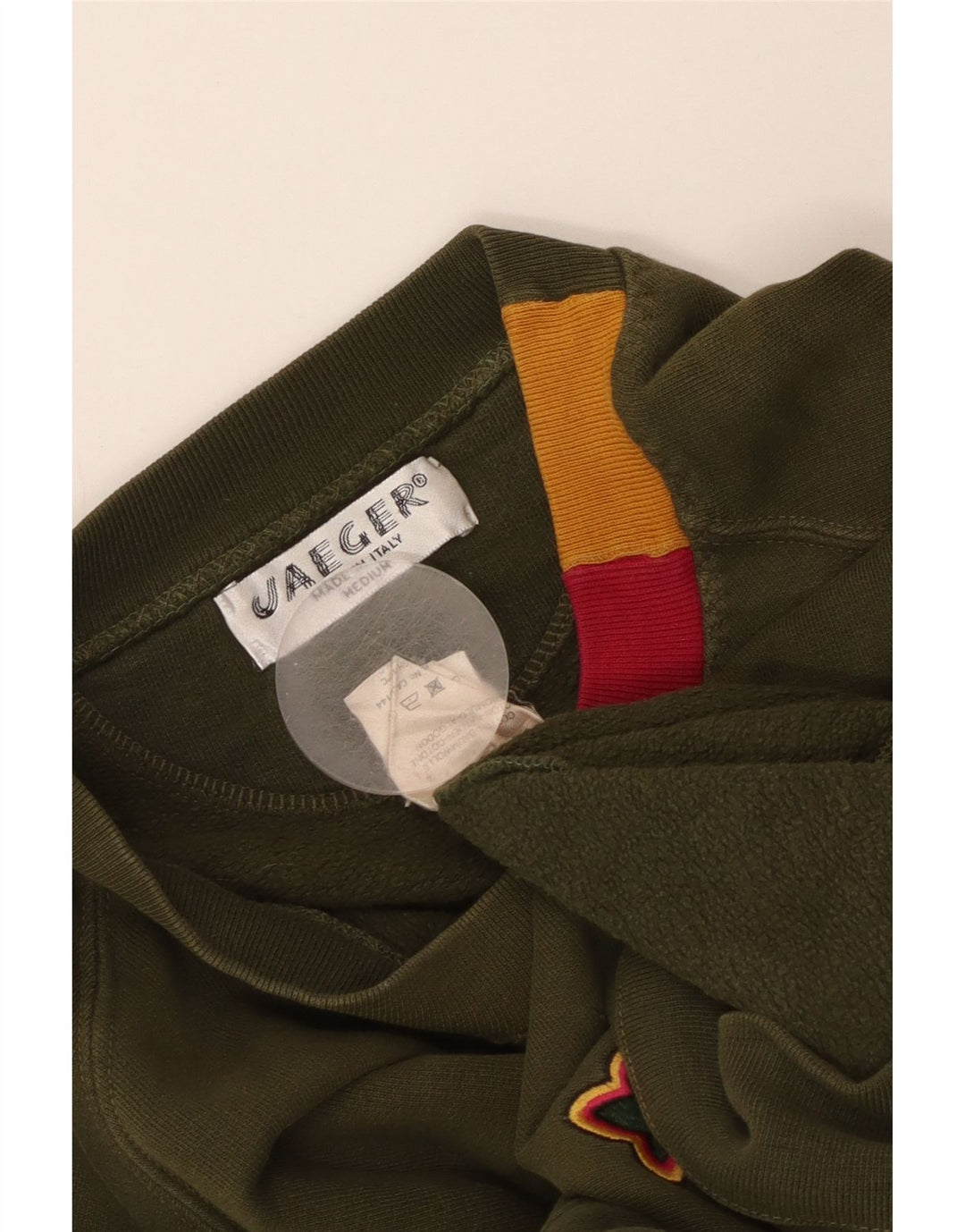 Jaeger Womens Oversized Sweatshirt Jumper UK 12 Medium Khaki Floral Cotton