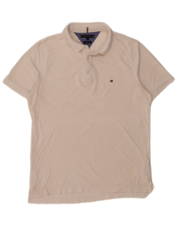 Tommy Hilfiger Mens Slim Fit Polo Shirt XL White Cotton