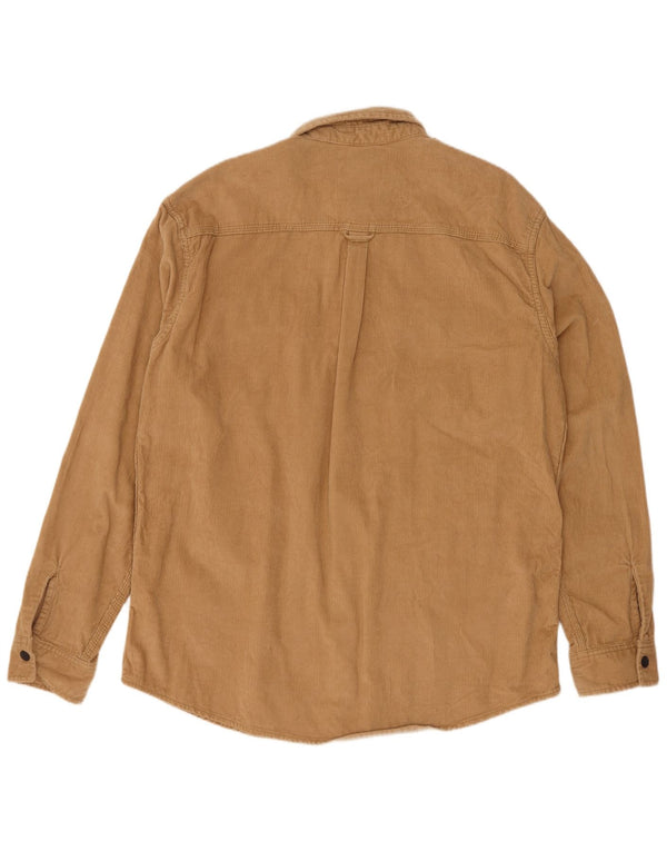 Jack & Jones Mens Corduroy Shirt XL Beige Cotton