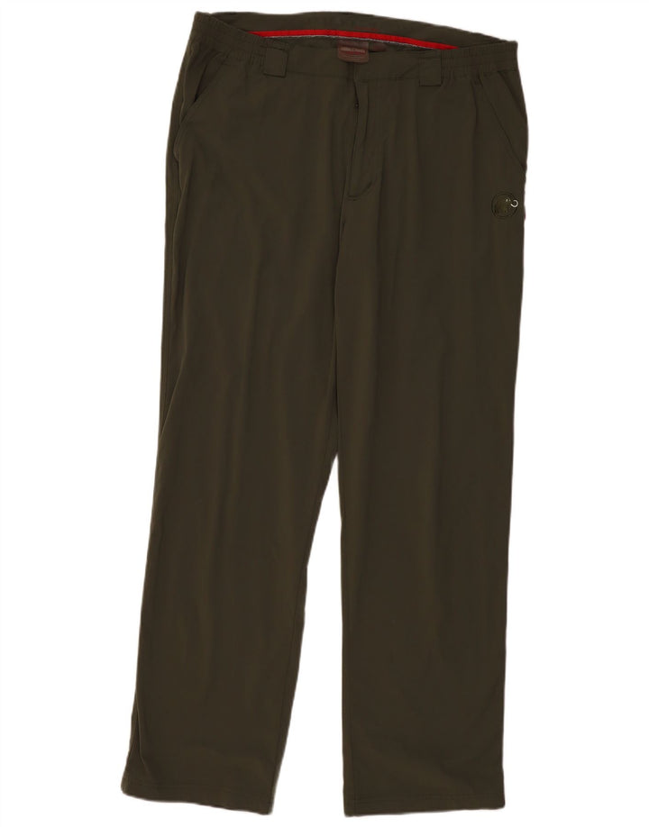 MAMMUT Mens Straight Hiking Trousers IT 54 2XL W36 L32 Khaki Nylon