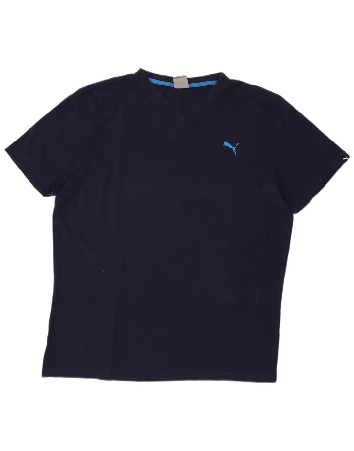 PUMA Mens T-Shirt Top XL Navy Blue Cotton