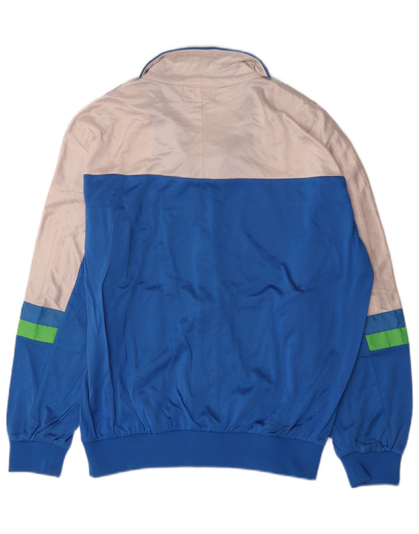 Asics Mens Graphic Tracksuit Top Jacket Large Blue Colourblock