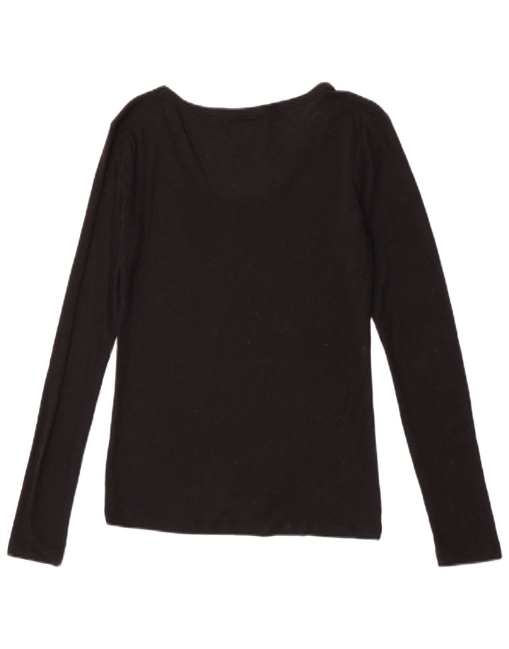 Zara Womens Top Long Sleeve UK 12 Medium Black