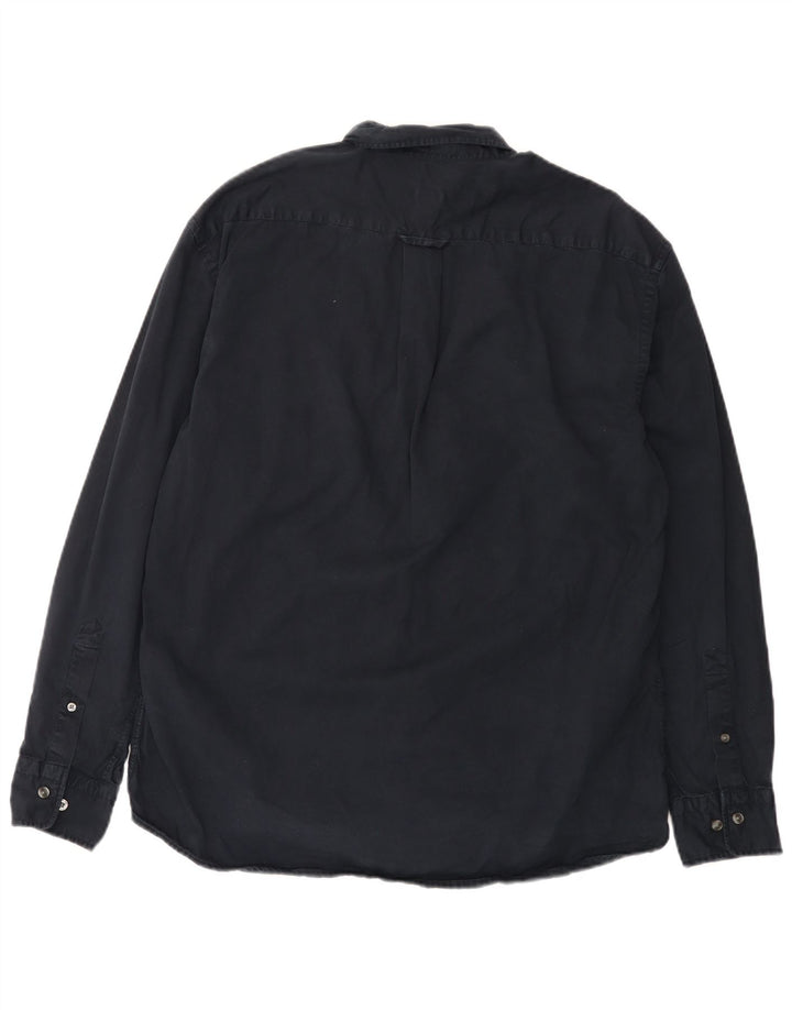Gant Mens Shirt Large Navy Blue Cotton